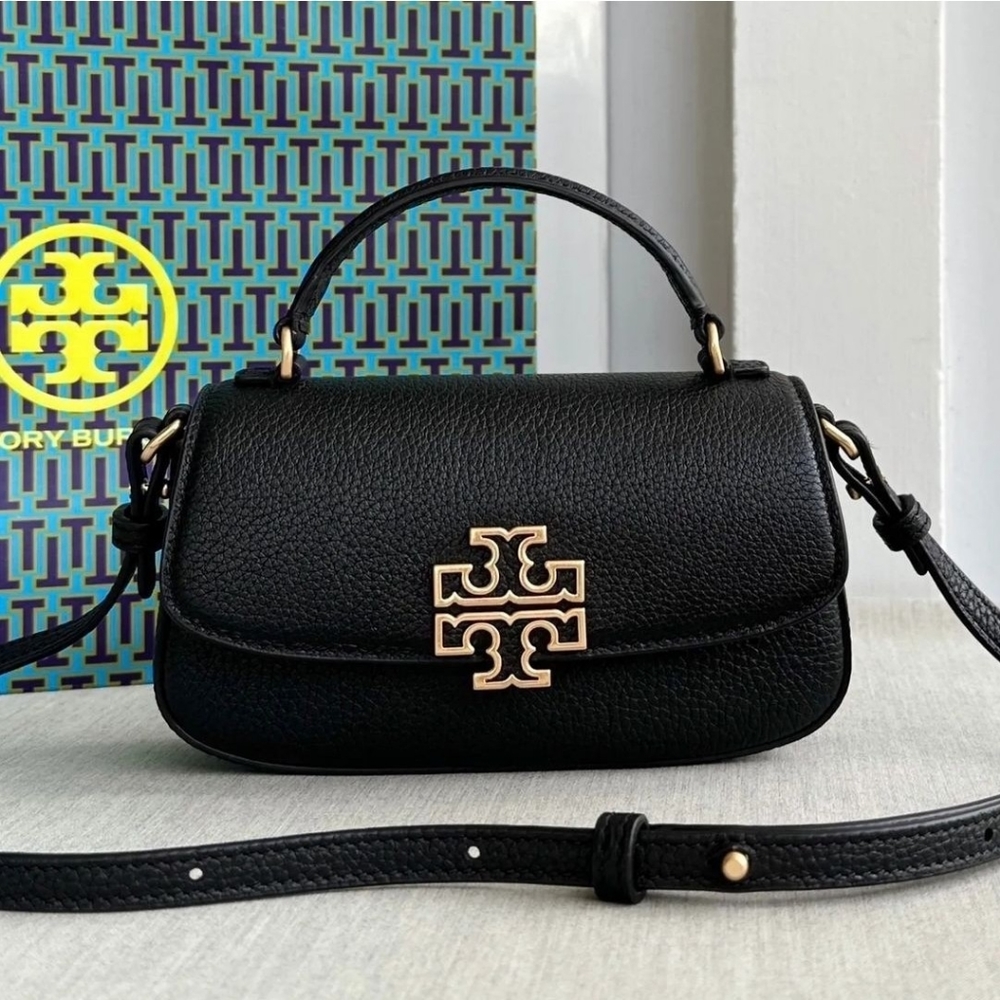 COPY - NWT!!! TORYBURCH BRITTEN MINI TOP HANDLE (BLACK/GOLD)